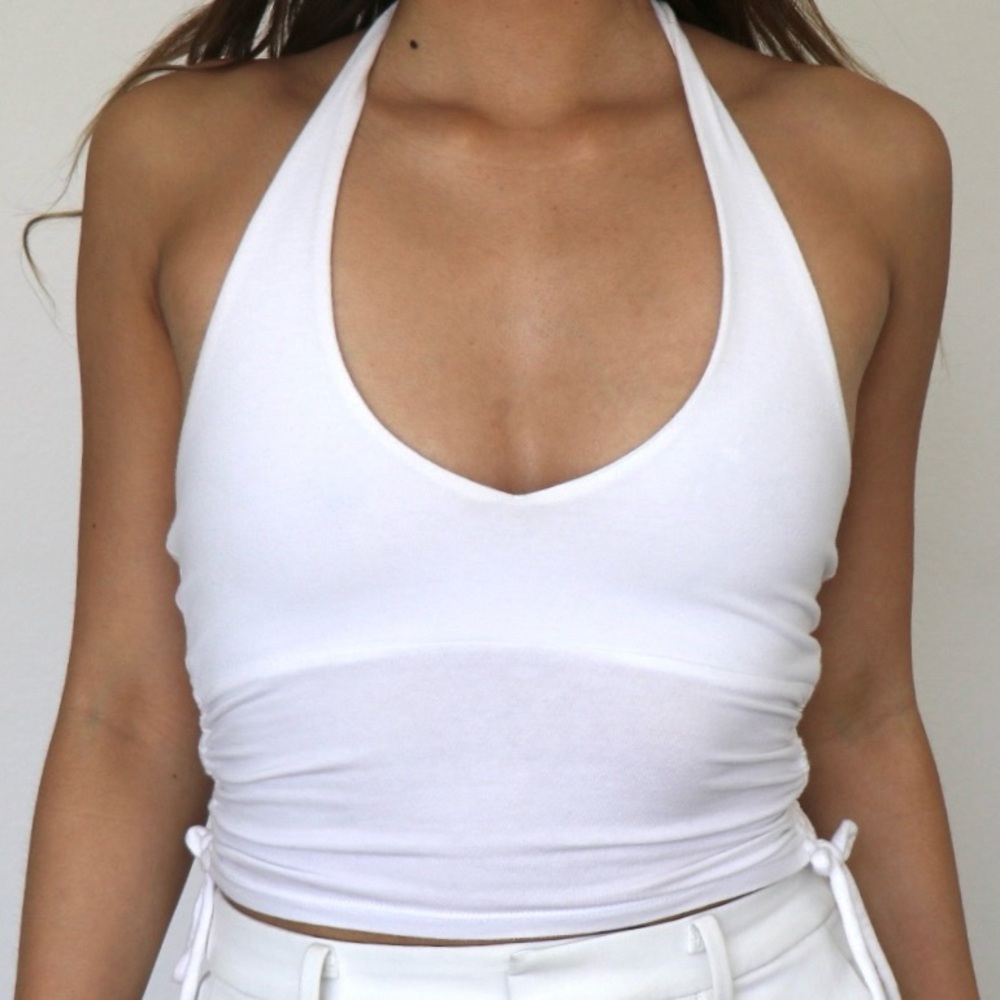 Hollister White Halter Top